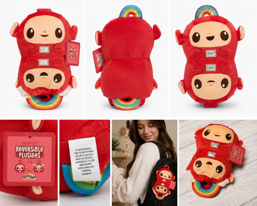 Teletubbies Reversible Plush – Red Teletubby / Rainbow Teletubby